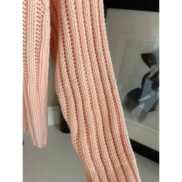 Vintage Rolled Collar Rollneck Crewneck Sweater - Size Large, Light Pink - Picture 9 of 10